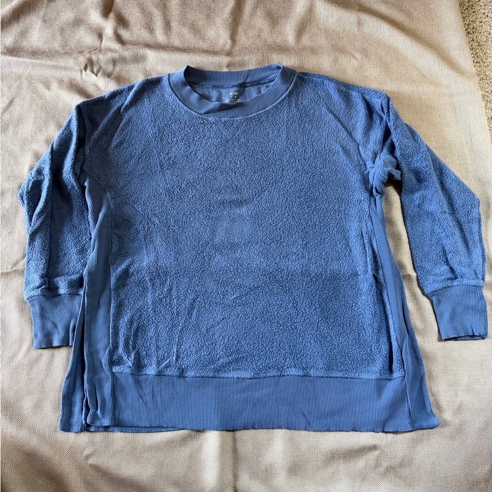 aerie Blue Crewneck Fleece Sweater